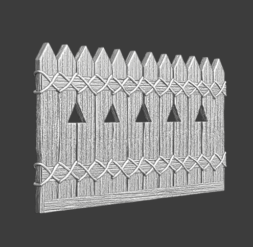 Medieval wooden defense section